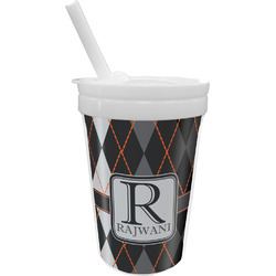 Modern Chic Argyle Sippy Cup with Straw (Personalized)