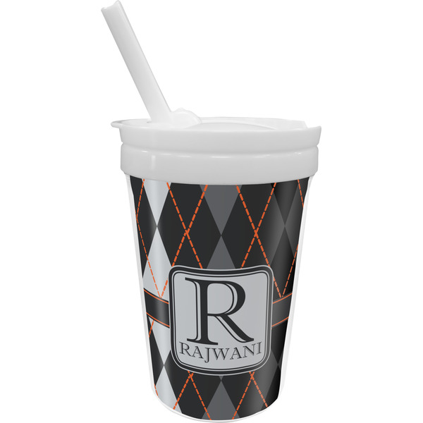 Custom Modern Chic Argyle Sippy Cup with Straw (Personalized)