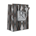 Modern Chic Argyle Small Gift Bag (Personalized)