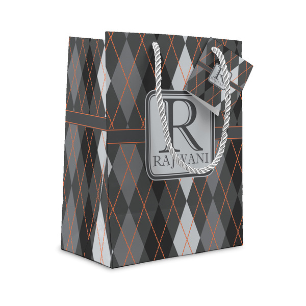 Custom Modern Chic Argyle Small Gift Bag (Personalized)
