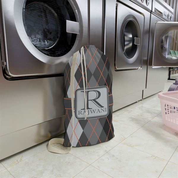 Modern Chic Argyle Small Landry Bag - In Context