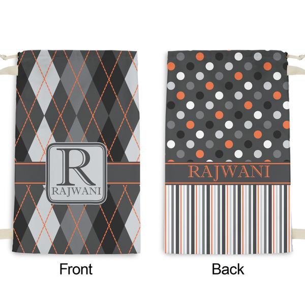 Modern Chic Argyle Small Laundry Bag - Front & Back View