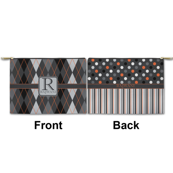 Modern Chic Argyle Small Zipper Pouch Approval (Front and Back)