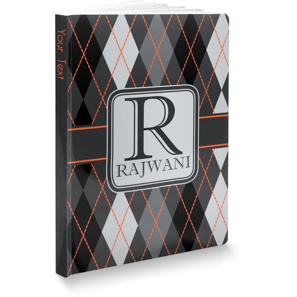 Custom Modern Chic Argyle Softbound Notebook - 5.75" x 8" (Personalized)