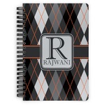 Modern Chic Argyle Spiral Notebook - 7x10 w/ Name and Initial