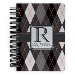 Modern Chic Argyle Spiral Notebook - 5x7 w/ Name and Initial