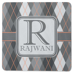 Modern Chic Argyle Square Rubber Backed Coaster (Personalized)