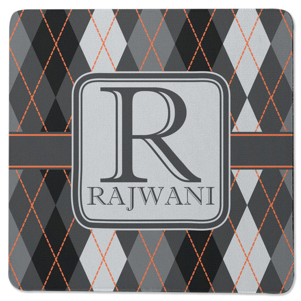 Custom Modern Chic Argyle Square Rubber Backed Coaster (Personalized)