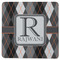 Modern Chic Argyle Square Rubber Backed Coaster (Personalized)