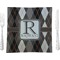 Modern Chic Argyle 9.5" Glass Square Lunch / Dinner Plate- Single or Set of 4 (Personalized)