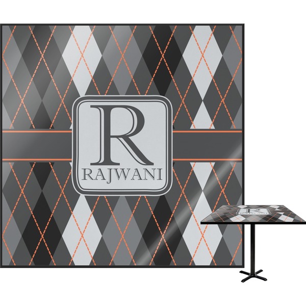 Custom Modern Chic Argyle Square Table Top - 30" (Personalized)