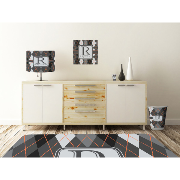 Modern Chic Argyle Square Wall Decal Wooden Desk