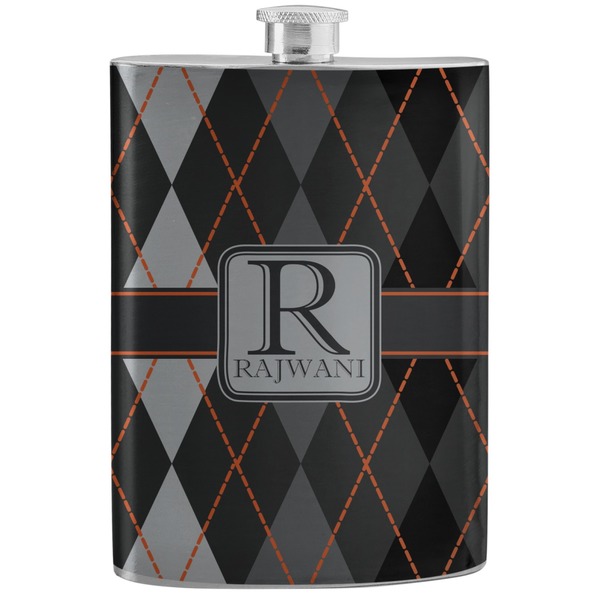 Custom Modern Chic Argyle Stainless Steel Flask (Personalized)