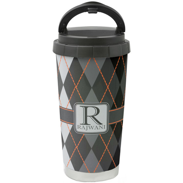Custom Modern Chic Argyle Stainless Steel Coffee Tumbler (Personalized)