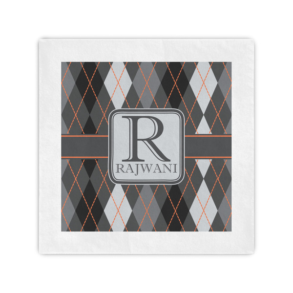 Custom Modern Chic Argyle Standard Cocktail Napkins (Personalized)