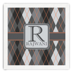 Modern Chic Argyle Paper Dinner Napkins (Personalized)