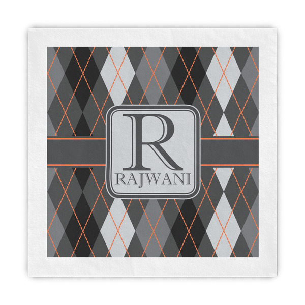 Custom Modern Chic Argyle Decorative Paper Napkins (Personalized)