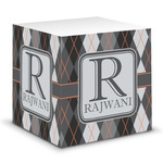 Modern Chic Argyle Sticky Note Cube (Personalized)