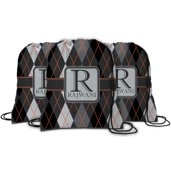 Modern Chic Argyle String Backpack - MAIN