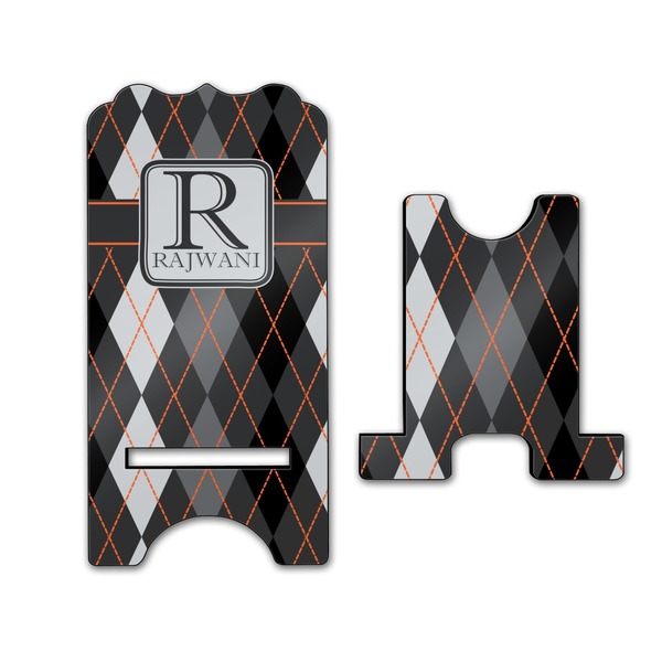 Modern Chic Argyle Stylized Phone Stand - Front & Back - Large