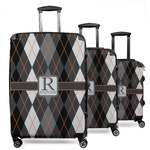 Modern Chic Argyle 3 Piece Luggage Set - 20" Carry On, 24" Medium Checked, 28" Large Checked (Personalized)