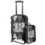Modern Chic Argyle Kids 2-Piece Luggage Set - Suitcase & Backpack (Personalized)