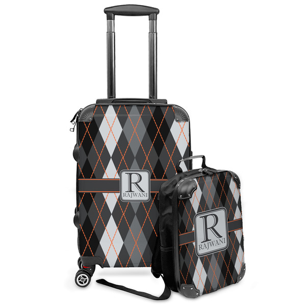 Custom Modern Chic Argyle Kids 2-Piece Luggage Set - Suitcase & Backpack (Personalized)