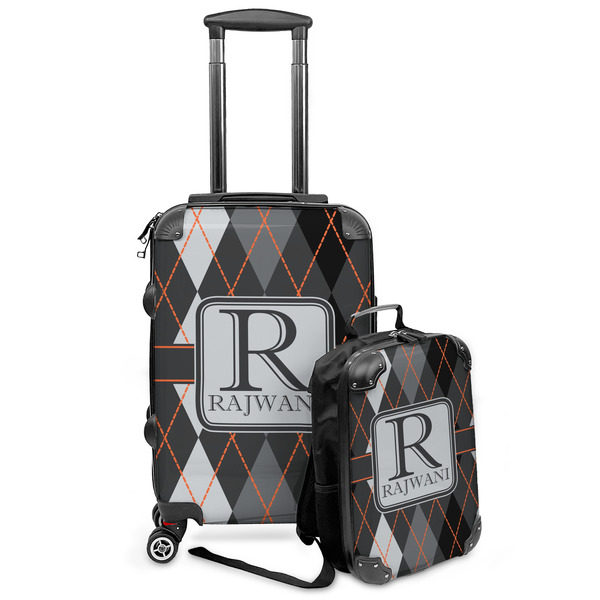 Custom Modern Chic Argyle Kids 2-Piece Luggage Set - Suitcase & Backpack (Personalized)