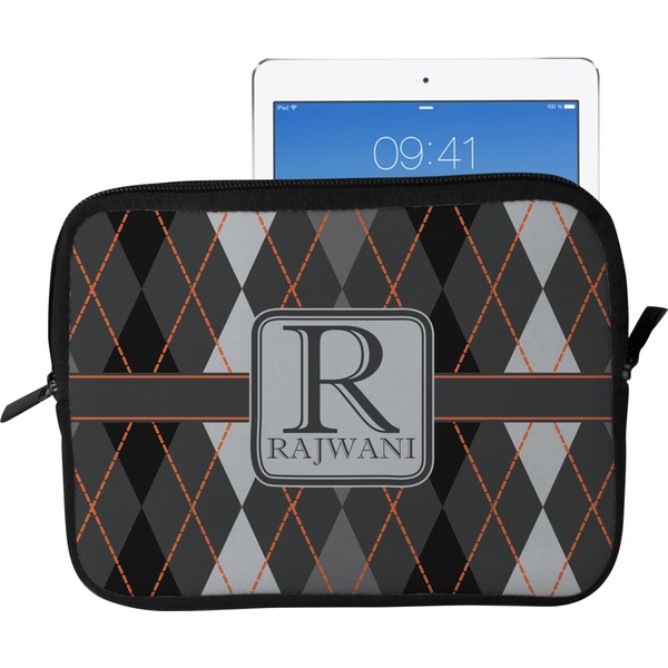 Custom Modern Chic Argyle Tablet Case / Sleeve - Large (Personalized)