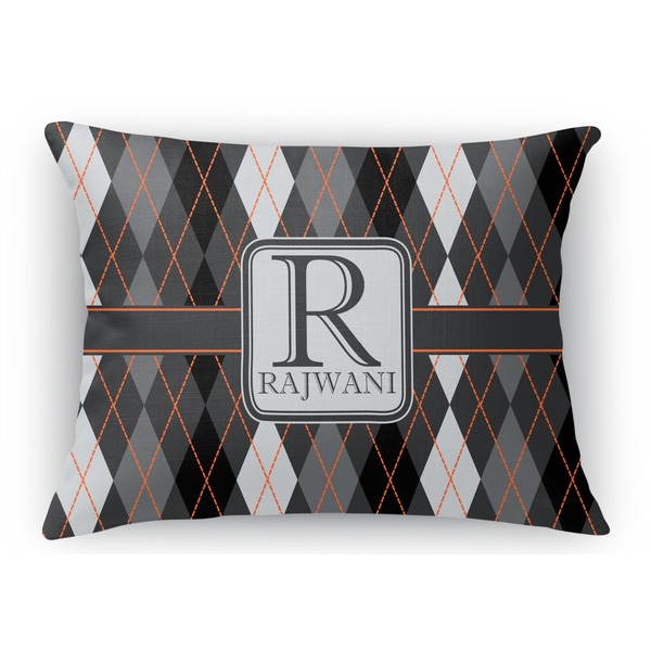 Custom Modern Chic Argyle Rectangular Throw Pillow Case - 12"x18" (Personalized)