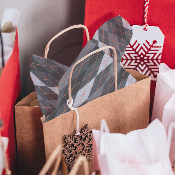 Modern Chic Argyle Tissue Paper - In Gift Bag