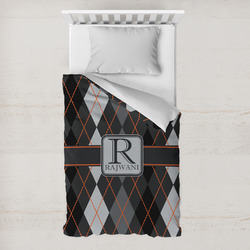 Modern Chic Argyle Toddler Duvet Cover w/ Name and Initial