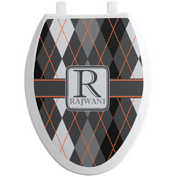 Modern Chic Argyle Toilet Seat Decal - Elongated (Personalized)