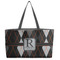 Modern Chic Argyle Beach Totes Bag - w/ Black Handles (Personalized)