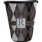 Modern Chic Argyle Waste Basket - Single Sided (Black) (Personalized)