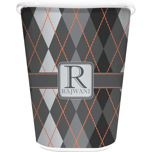 Custom Modern Chic Argyle Waste Basket (Personalized)