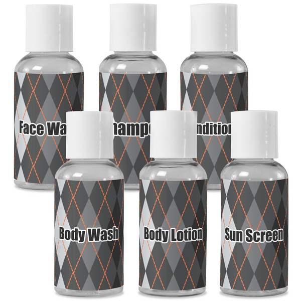 Custom Modern Chic Argyle Travel Bottles (Personalized)