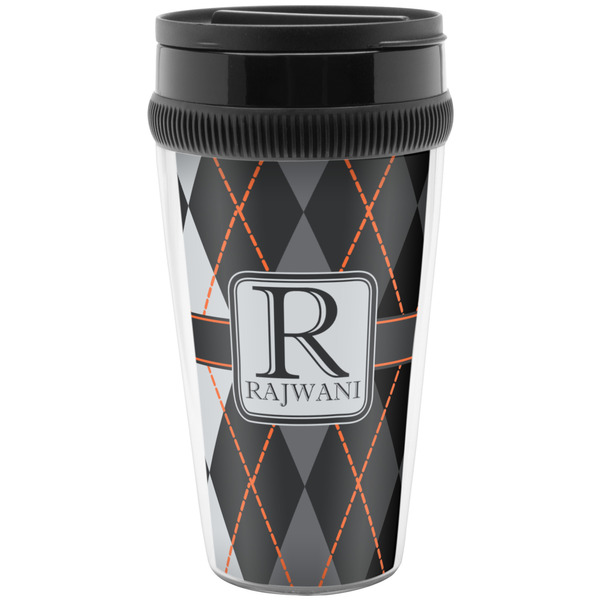 Custom Modern Chic Argyle Acrylic Travel Mug without Handle (Personalized)