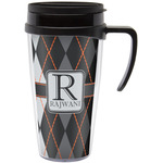 Modern Chic Argyle Acrylic Travel Mug with Handle (Personalized)