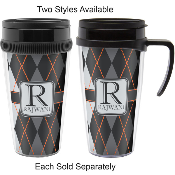 Modern Chic Argyle Travel Mugs - with & without Handle