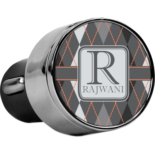 Custom Modern Chic Argyle USB Car Charger (Personalized)