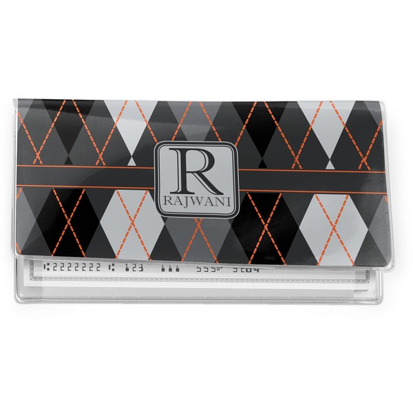 Custom Modern Chic Argyle Vinyl Checkbook Cover (Personalized)