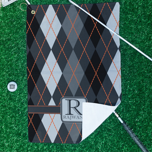 Modern Chic Argyle Waffle Weave Golf Towel - In Context