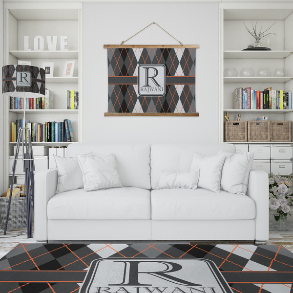 Modern Chic Argyle Wall Hanging Tapestry - IN CONTEXT