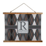 Modern Chic Argyle Wall Hanging Tapestry - Wide (Personalized)