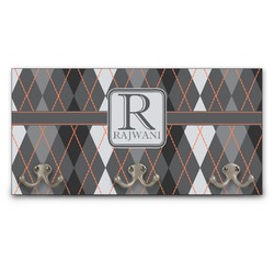 Modern Chic Argyle Wall Mounted Coat Rack (Personalized)