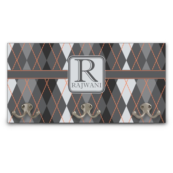 Custom Modern Chic Argyle Wall Mounted Coat Rack (Personalized)