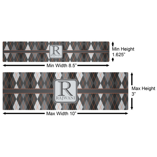 Modern Chic Argyle Water Bottle Labels w/ Dimensions