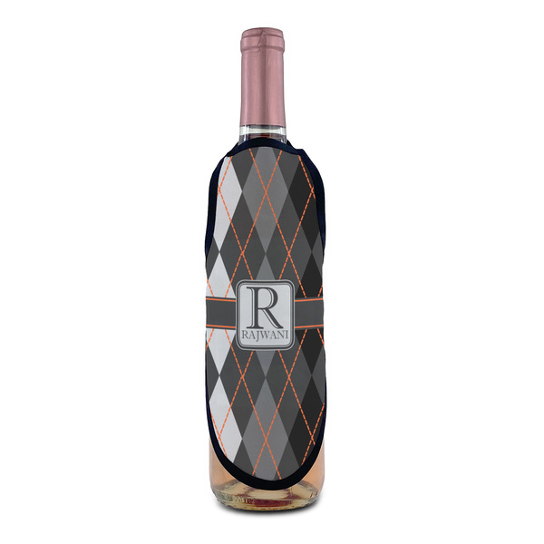 Modern Chic Argyle Wine Bottle Apron - IN CONTEXT