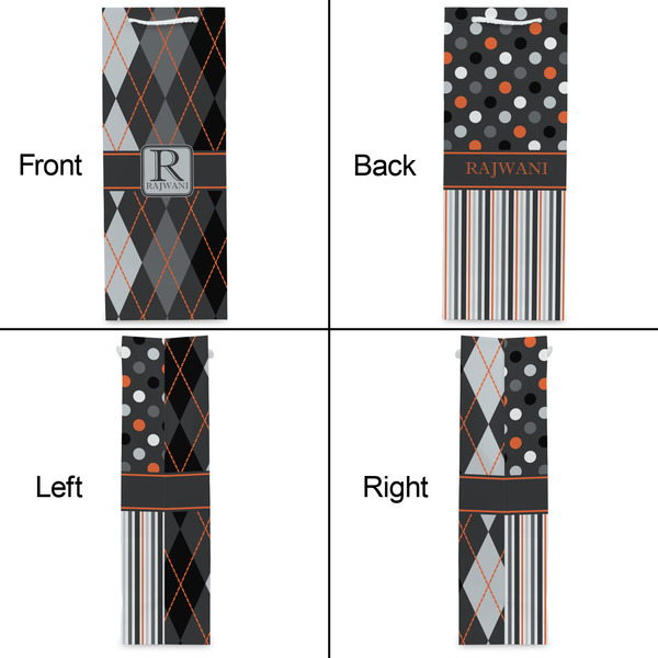 Modern Chic Argyle Wine Gift Bag - Gloss - Approval